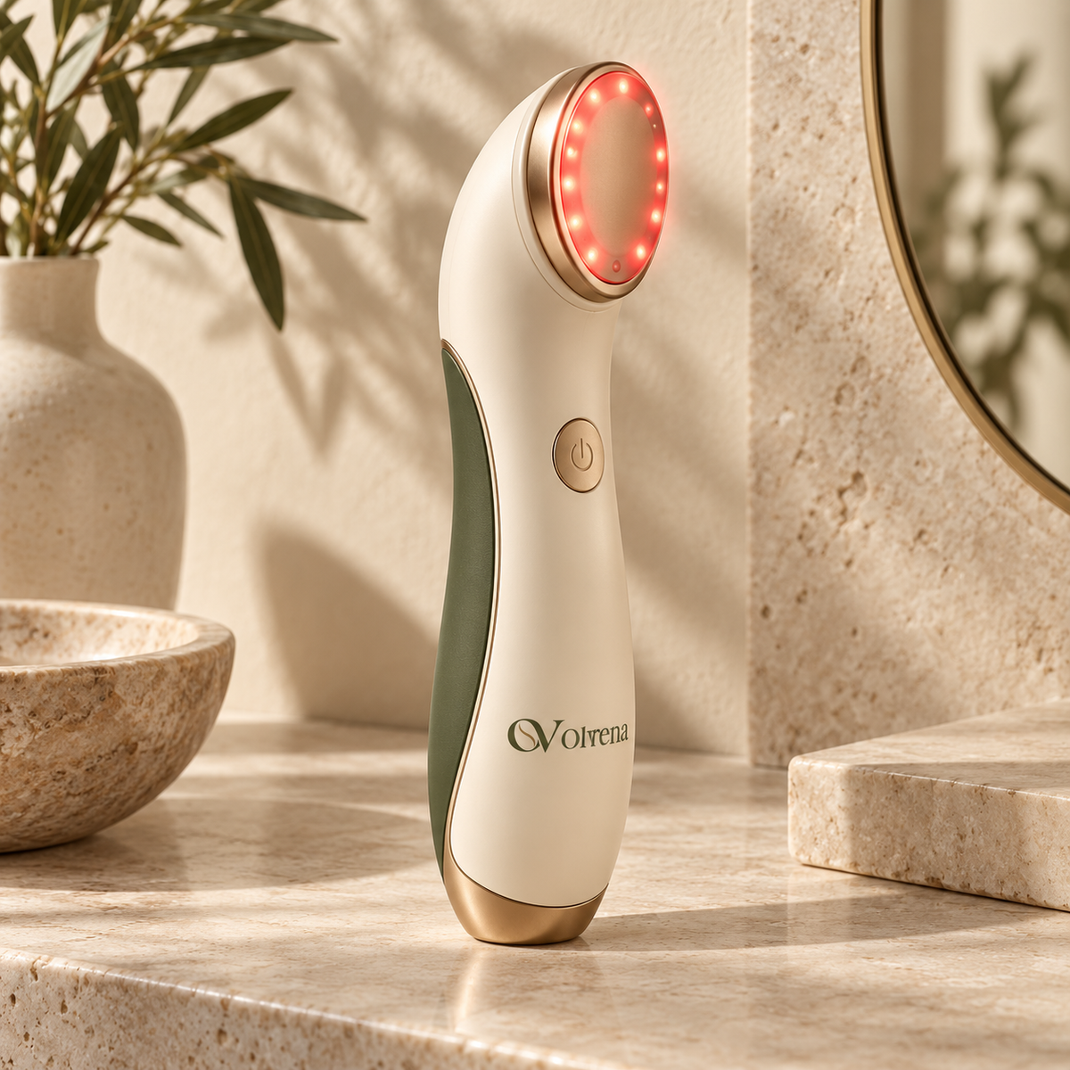 Olvrena® RadianceGlow Red Light Facial Wand – At-Home Skin Care Device