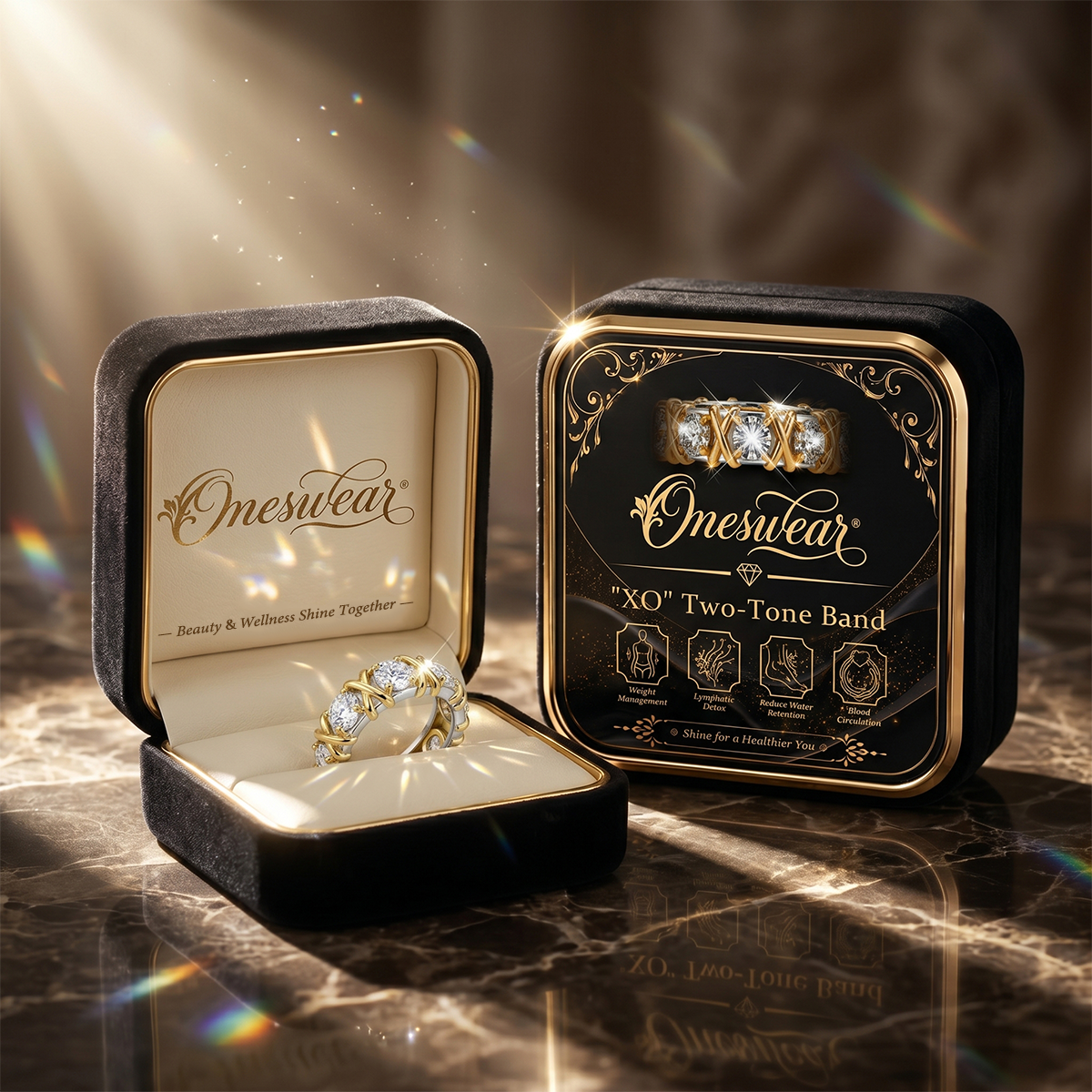 🔥 90% OFF TODAY: 💎Oneswear®"XO" TWO-TONE BAND – The Elegant Sparkle You Deserve ✨