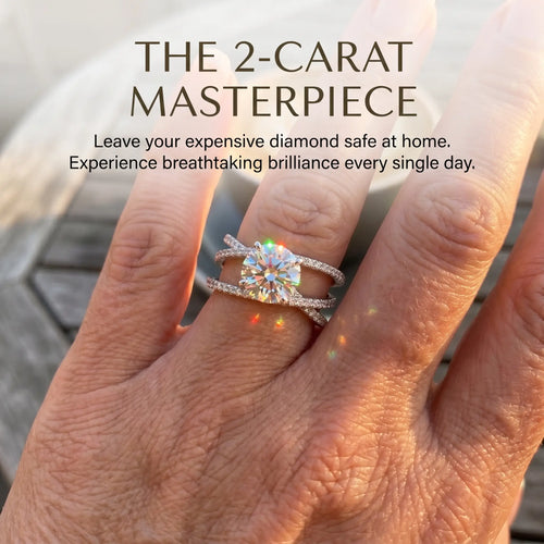 🔥Today Only: 90% OFF! Eternal "Past, Present & Future" 2-Carat Moissanite Ring (Adjustable Fit)