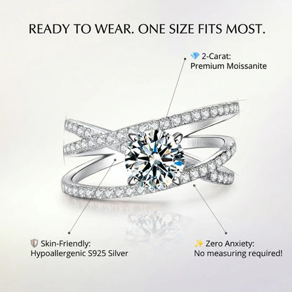 🔥Today Only: 90% OFF! Eternal "Past, Present & Future" 2-Carat Moissanite Ring (Adjustable Fit)
