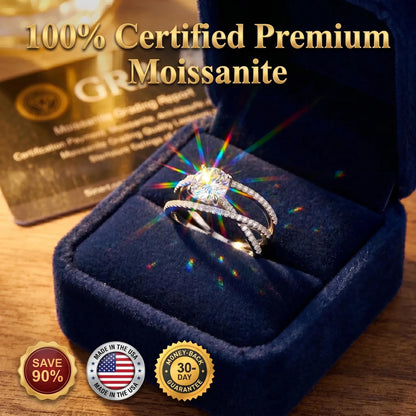 🔥Today Only: 90% OFF! Eternal "Past, Present & Future" 2-Carat Moissanite Ring (Adjustable Fit)