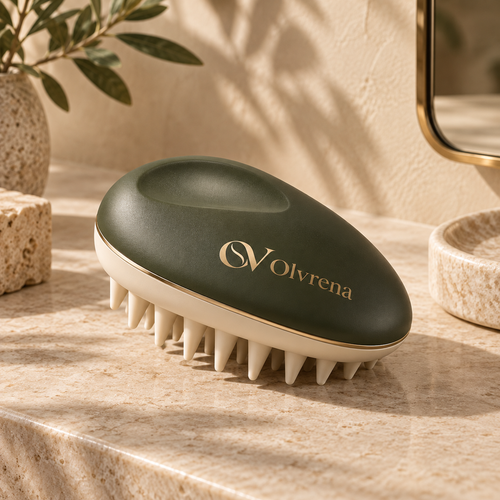 Olvrena® ScalpRenew Massage Brush – Soft-Touch Scalp Care & Shampoo Tool