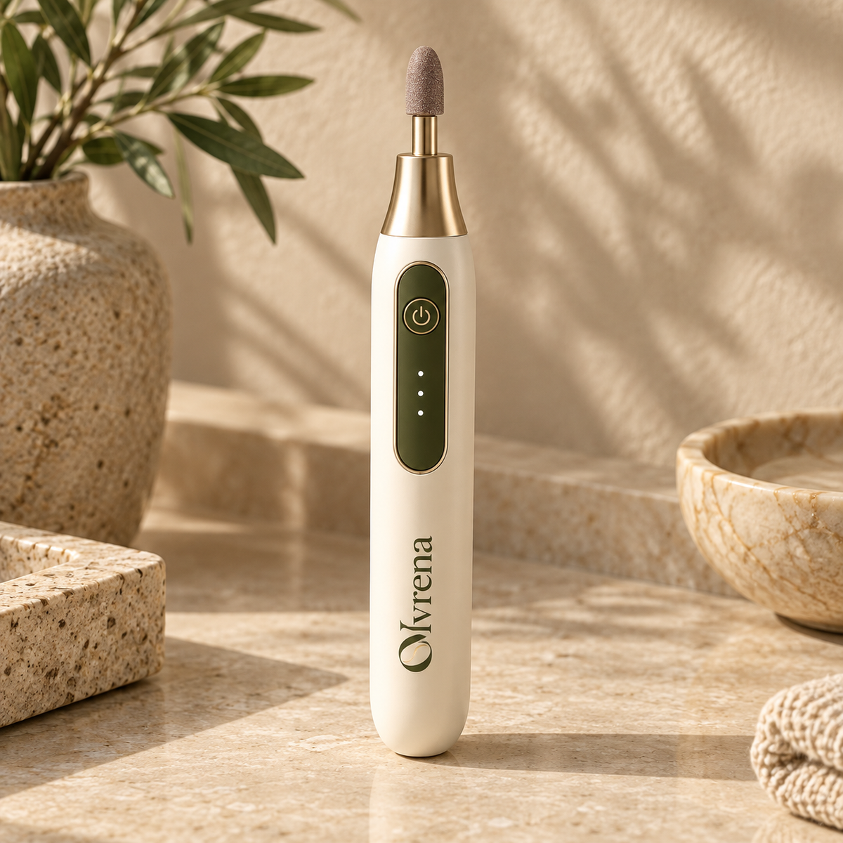 Olvrena® NailSculpt Electric Nail Polishing Pen – At-Home Manicure & Pedicure Tool