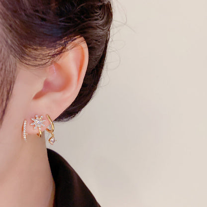 ✨ Sparkling Claw Cuff Earrings | Elegant Dangling Gem Design
