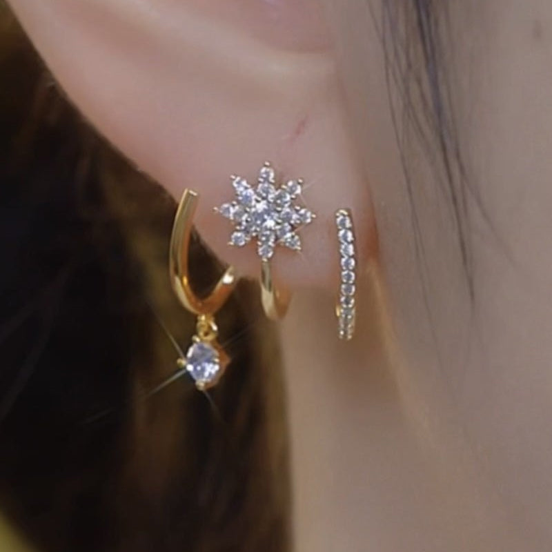 ✨ Sparkling Claw Cuff Earrings | Elegant Dangling Gem Design
