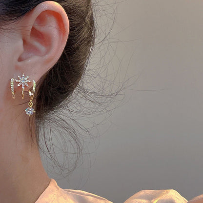 ✨ Sparkling Claw Cuff Earrings | Elegant Dangling Gem Design