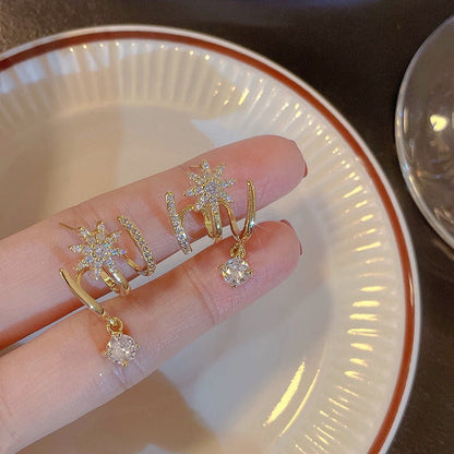 ✨ Sparkling Claw Cuff Earrings | Elegant Dangling Gem Design